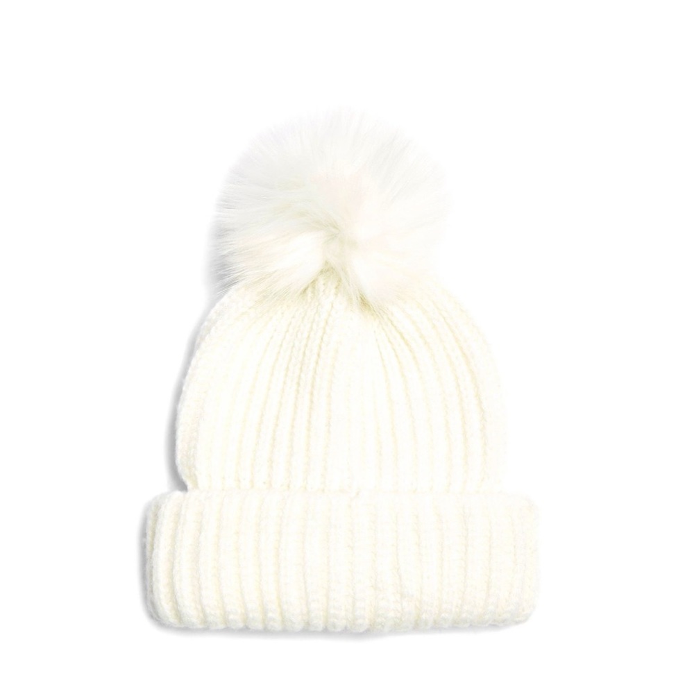 Aerie White Pom Pom Hat